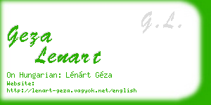 geza lenart business card