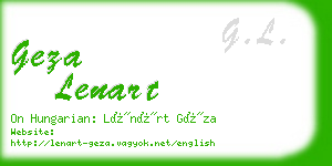 geza lenart business card